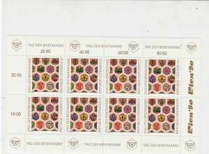 Austria 1990 Mini Cartoon Style symbols Mint Never Hinged Stamps Sheet Ref 24767