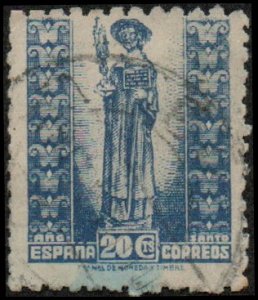 Spain 724 - Used - 20c Statue in St James Cathedral (1943