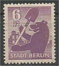 BERLIN, 1945, MNH 6pf Berlin Bear Scott 11N2