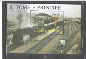 S TOME E PRINCIPE 1987 TRAINS M.S.. #812