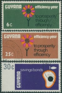 Guyana 1968 SG465-467 Efficiency and Savings Bonds (3) FU