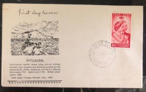 1949 Pitcairn Island First Day Cover FDC Cachet Silver Wedding QE2 Stamp