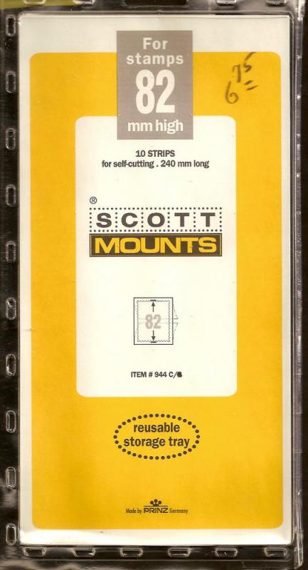 SCOTT MOUNTS - 82mm X 240mm - 10 STRIPS - CLEAR