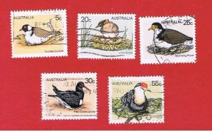 Australia #682-686  VF used  Birds  Free S/H