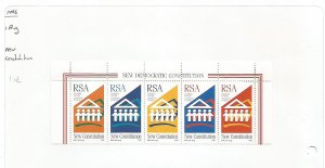 SOUTH AFRICA REPUBLIC - 1996 - New Constitution -Perf 5v Strip-Mint Light Hinged