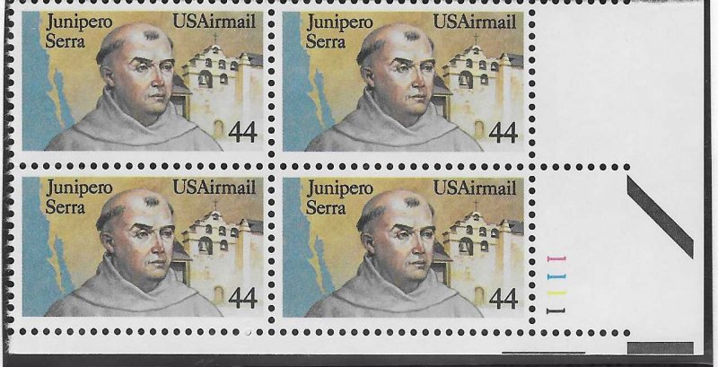 US#C116  44c Junipero Sierra  Plate Block of 4 (MNH) CV $4.00