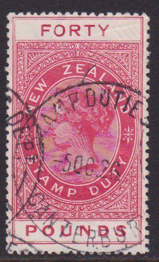 NEW ZEALAND 1880 LONG TYPE STAMP DUTY £40 used..............................7844