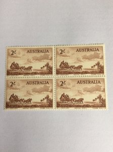 Australia 1955 19th Century Royal Mail 2/- block of 4 MNH