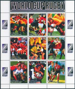Tajikistan 1999 MNH Sports Stamps World Cup Rugby 9v M/S