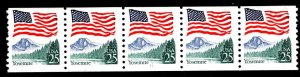 USA Scott 2280 Flag over Yosemite PNC, P#11 strip of 5 MNH**