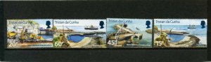 TRISTAN DA CUNHA 1996 SHIPS/NEW HARBOR SET OF 4 STAMPS MNH