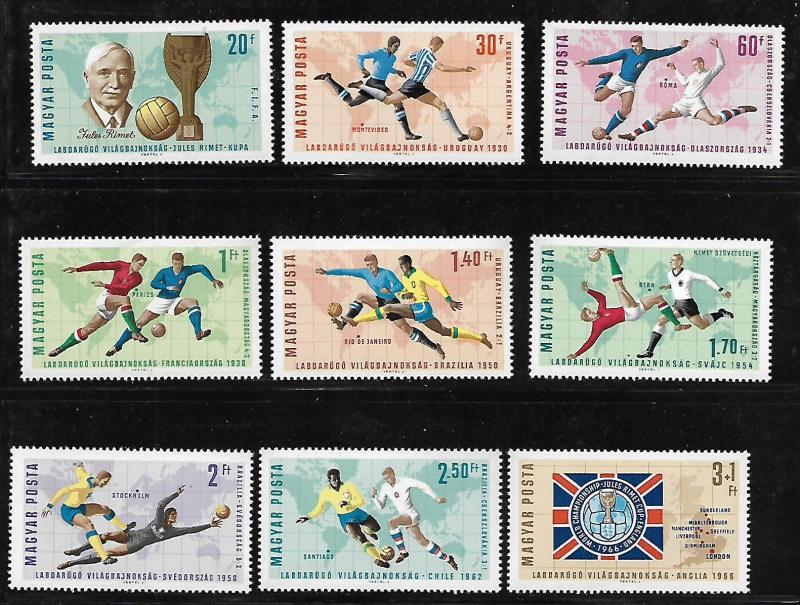 HUNGARY 1772-1779 MNH WORLD SOCCER CHAMPIONSHIPS SET 1966