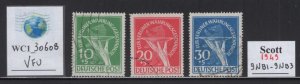 WC1_30608. GERMAN OCCUPATION. Rare 1949 BERLIN VICTIMS set. Sc.9NB1-9NB3. Used