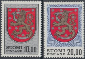 FINLAND Sc #470-70A  MNH - 2 HI-VALUES in 20 STAMP SERIES, FINNISH ARMS