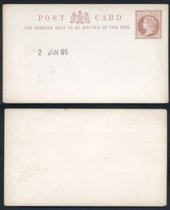 1885 ESSAY for the 1/2d Post Card Handstamped 2nd January 1885