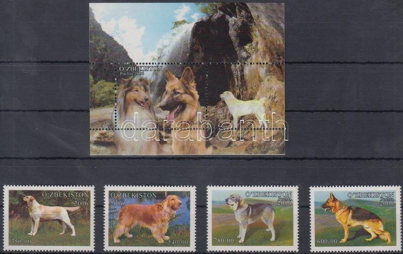 Uzbekistan stamp Dogs set + block MNH 2006 Mi 616-619 + 40 WS164755