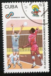 CUBA Sc# 3311 PAN AM GAMES American HAVANA Volleyball 1991 used / cancelled