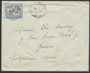 DOMINICA 1932 GV 2½d on cover to USA - ROSEAU cds..........................50257