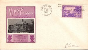 FDC 1937 - Virgin Islands, Panama Canal Guardians - Charlotte Amalie, VI - F4922 