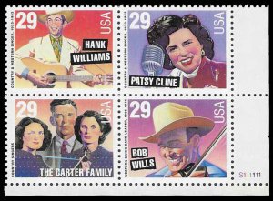 PCBstamps  US #2771/2774 PB $1.16(4x29c)Country Music, MNH, (PB-4c)