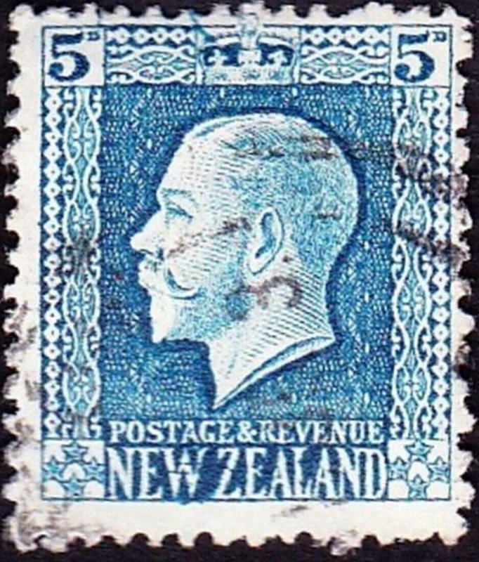 NEW ZEALAND 1922 KGV 5d Light Blue SG424 FU