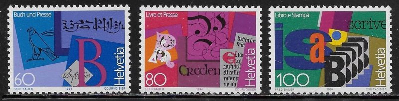 Switzerland Scott #'s 942 - 944 MNH