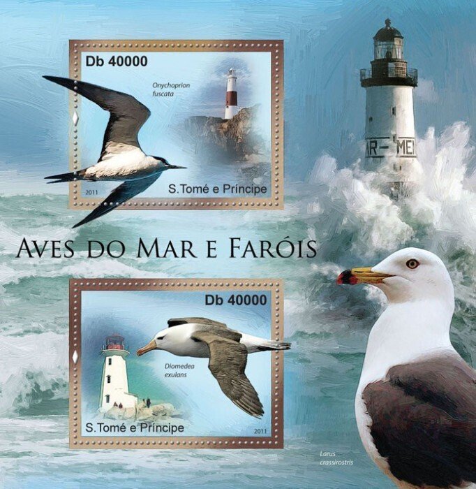 SAO TOME - 2011 - Sea Birds & Lighthouses - Perf 2v Sheet - Mint Never Hinged