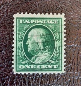 US Scott # 331; 1c Franklin; used, from 1908  VF cent.