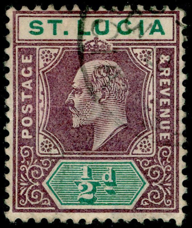 ST. LUCIA SG58, ½d dull purple & green, FINE USED. 