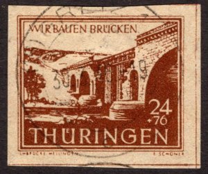 1946, Germany, Thuringia 24+76pf, Used, Sc 16NB4