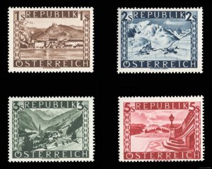 Austria #496-499 Cat$54.35, 1946 Scenes, set of four, never hinged