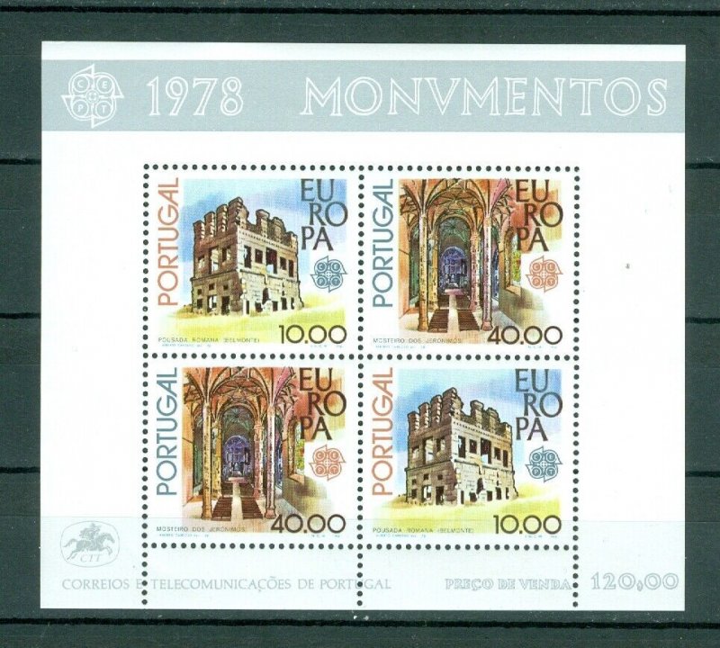 Portugal. 1978 Souvenir Sheet. Europa. Buildings. Mnh. Sc# 1391a 