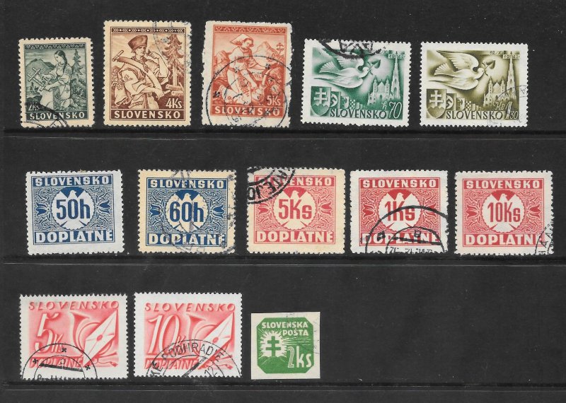 Slovakia Lot of 13 Different Mint & Used stamps 2017 CV $21.50