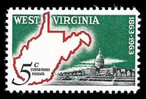 PCBstamps   US #1232 5c West Virginia Statehood, MNH, (7)