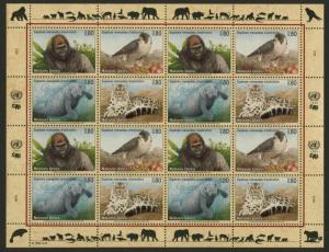 United Nations - Geneva 231a sheet MNH Wild Animals, Gorilla, Leopard, Falcon