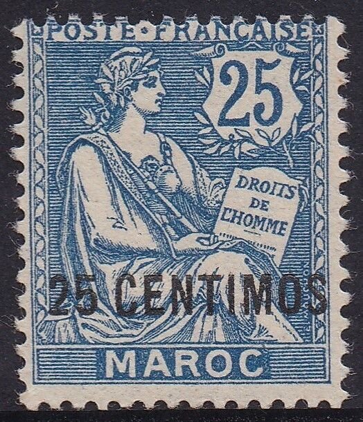 FRENCH MOROCCO 1902 MOUCHON 25C