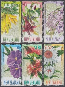 NEW ZEALAND Sc #1563-8 CPL MNH SET of 6 - NATIVE TREE FLOWERS