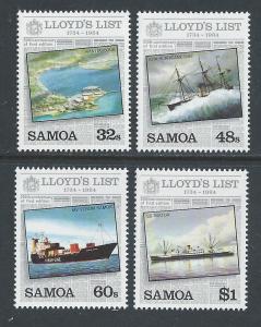 Samoa #624-7 NH Lloyd's List
