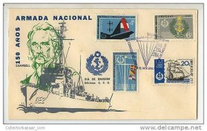 URUGUAY FDC COVER NATIONAL ARMY SHIP SCULPTURE BOAT VESSEL PLANE FLAG LIGHTHOUSE