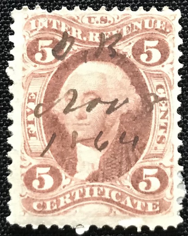 US Used #R24c Single Tear US Revenue Certificate George Washington L37