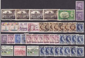 Kuwait great lot of used stamps GB overprinted with multiple pieces cancel see !