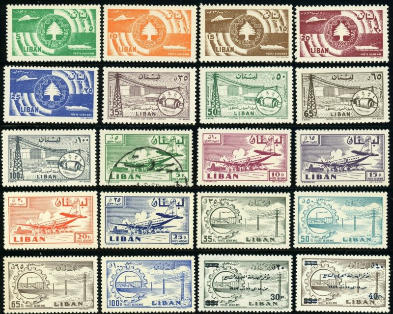 Lebanon #C245-C264 Middle East Airmail Postage Stamp Collection Mint LH NH OG