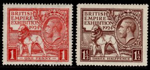 GB GV SG430-431, 1924 PAIR, NH MINT. Cat £32.