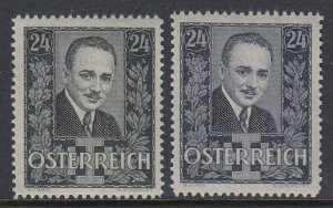 Austria 374-5 Dollfuss Mourning mnh