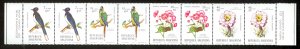 ARGENTINA 1976 BIRDS AND FLOWERS Se-tenant Strip Sc B65-B68 x2 MNH