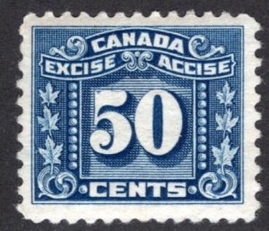 van Dam FX80, 50c blue, MNH, Three Leaf Federal Excise Revenue Tax Canada