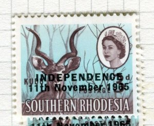 RHODESIA; 1965 early QEII issue fine Mint hinged Independence 3d. value