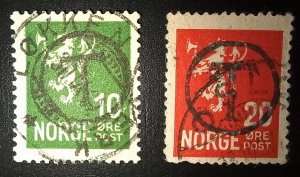 NORWAY 1937 T in Circle Postage Due Overprint Used Stamps