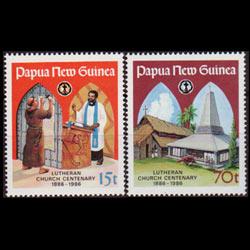 PAPUA 1986 - Scott# 649-50 Lutheran Church Set of 2 NH