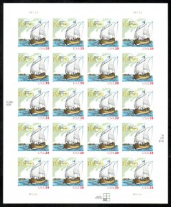 MALACK 4073 VF/XF NH, 39c Ship and Map Sheet, rich c..MORE.. sheet4073